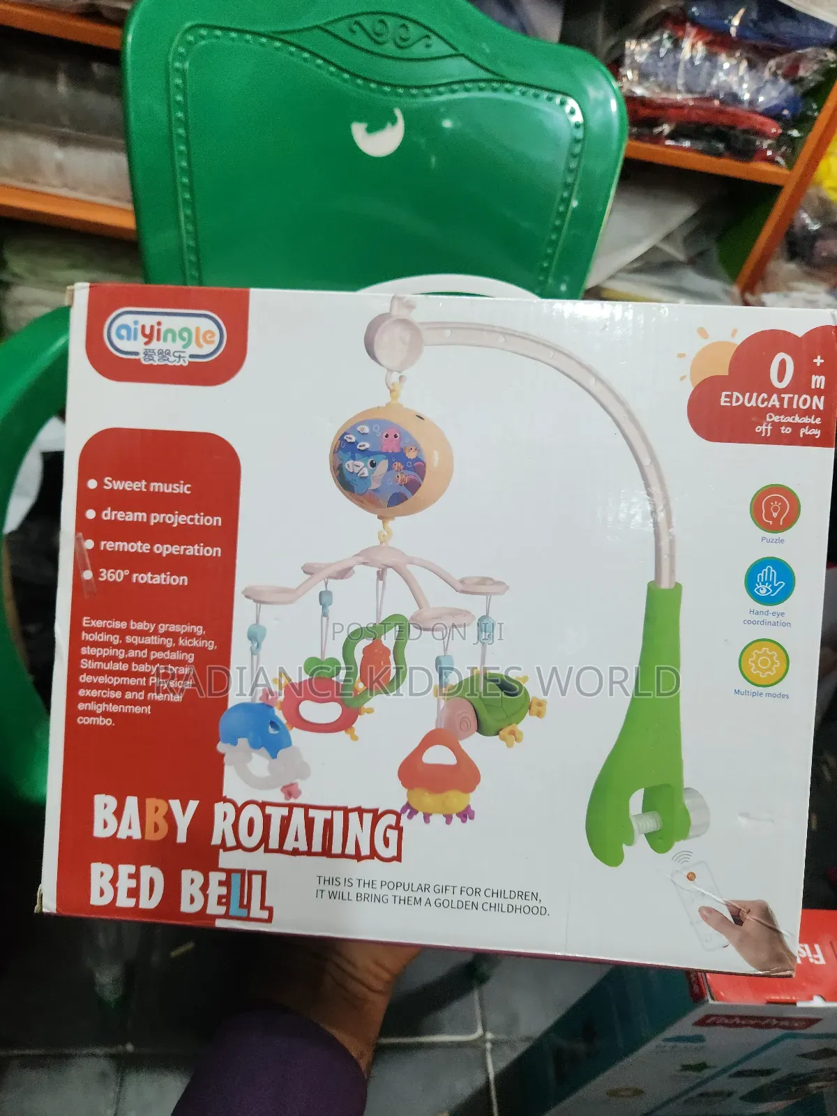 Baby Rotating Bed Bell With Remote Control