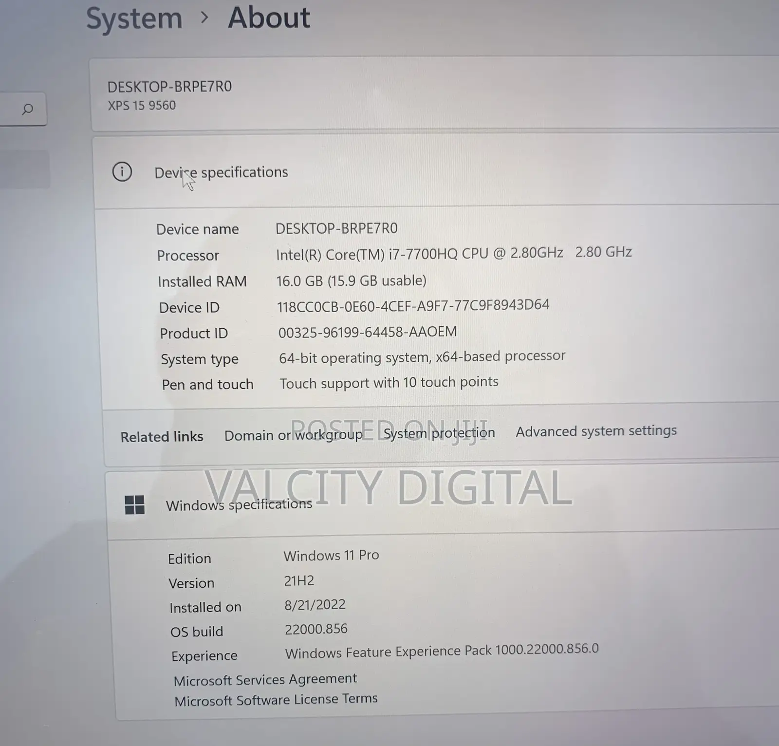 Laptop Dell XPS 15 9560 16GB Intel Core I7 SSD 512GB