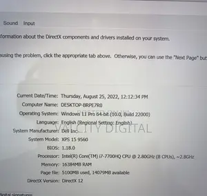 Laptop Dell XPS 15 9560 16GB Intel Core I7 SSD 512GB