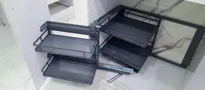 Gray In Built Cabinet Magic Corner With Complete Accessories