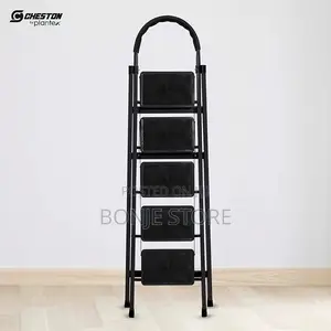 Black 5 Steps Foldable Ladder