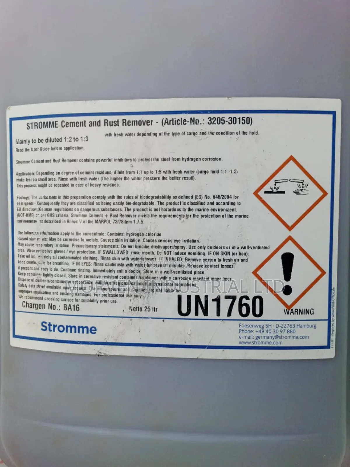 Stromme Cement and Rust Remover