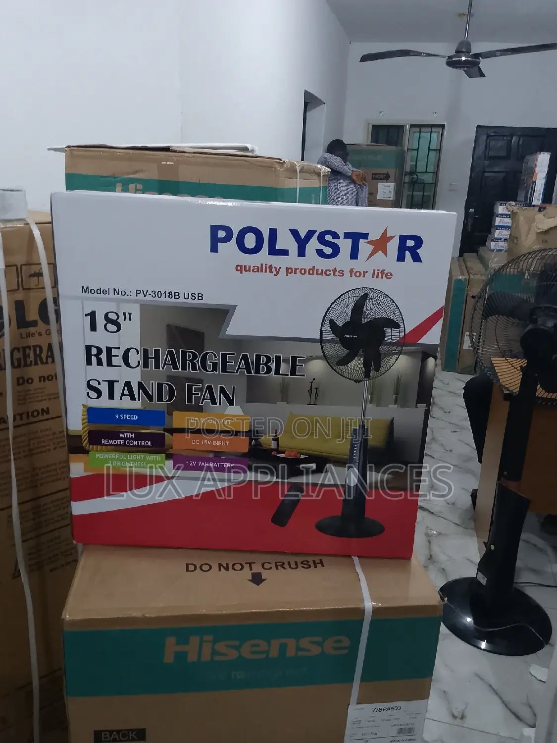 High Efficiency Blades Polystar Rechargeable Fan