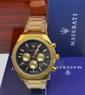 Original Maserati 100M 330ft Chronograph Gold Chain Watch
