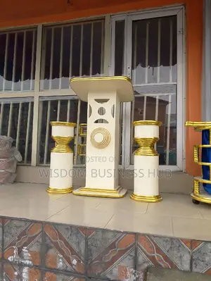 Photo - Church Pulpit and Flower Vases