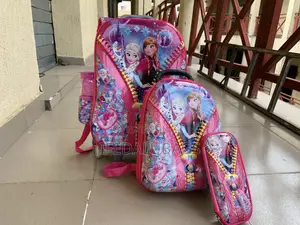 4n1 Set Kids Trolley School Bag With Back Strap
