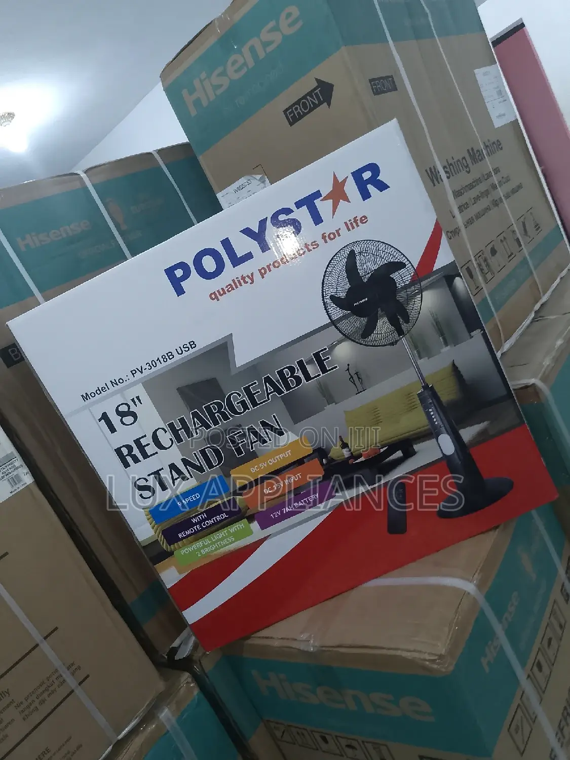 Adjustable Smart Control Polystar Standing Fan 18inches