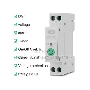 Tuya 63a 1p+N Wifi Smart Circuit Breaker With Metering
