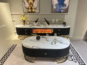 High Quality Fire Place Tv Console And Center Table Design