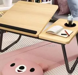 Folding Laptop Desk Adjustable Table With Cup Holder