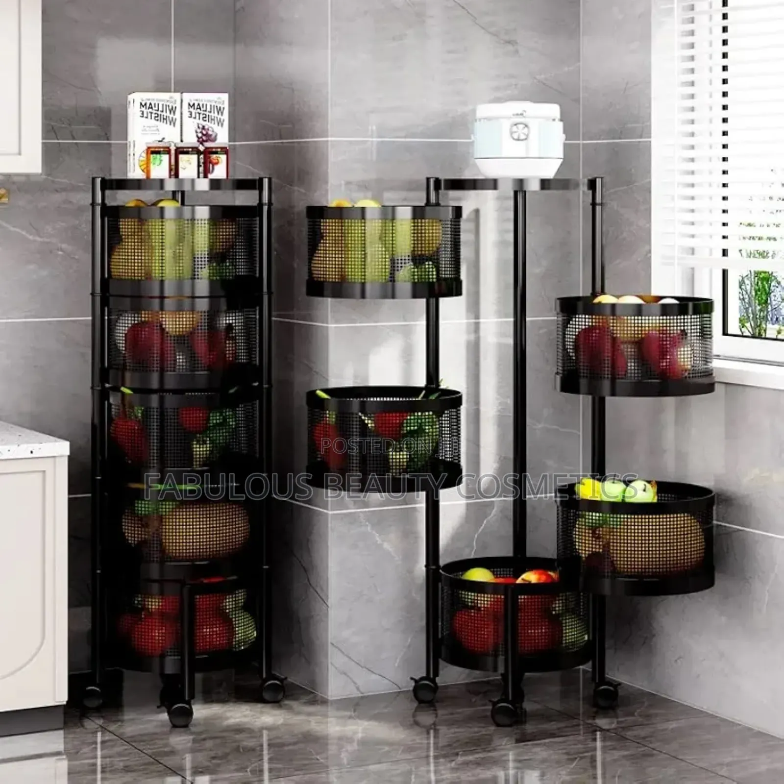 •Rotating Kitchen Baskets •Fruit and Vegetable Storage.