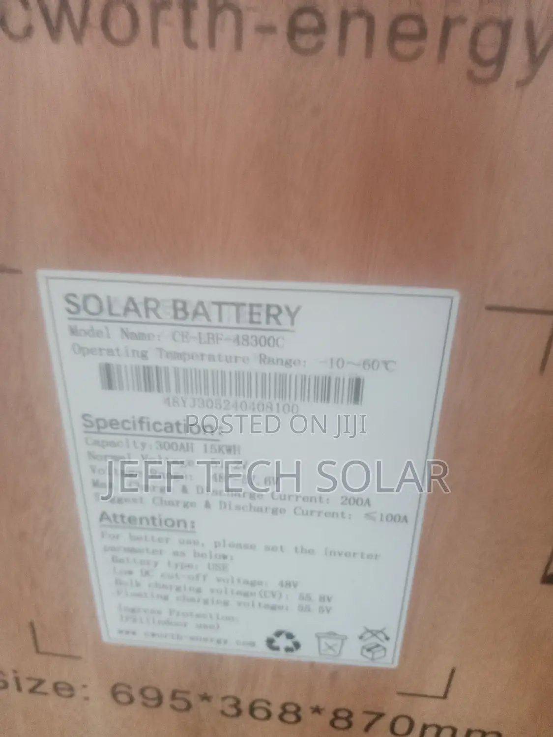 15KWH Cworth Lithium Battery
