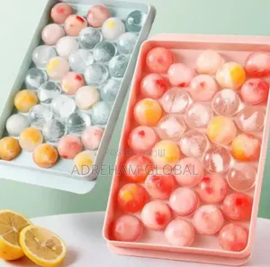 3D Round Ice Cube Tray Wit Lid Plastic Diamond Style Icemold