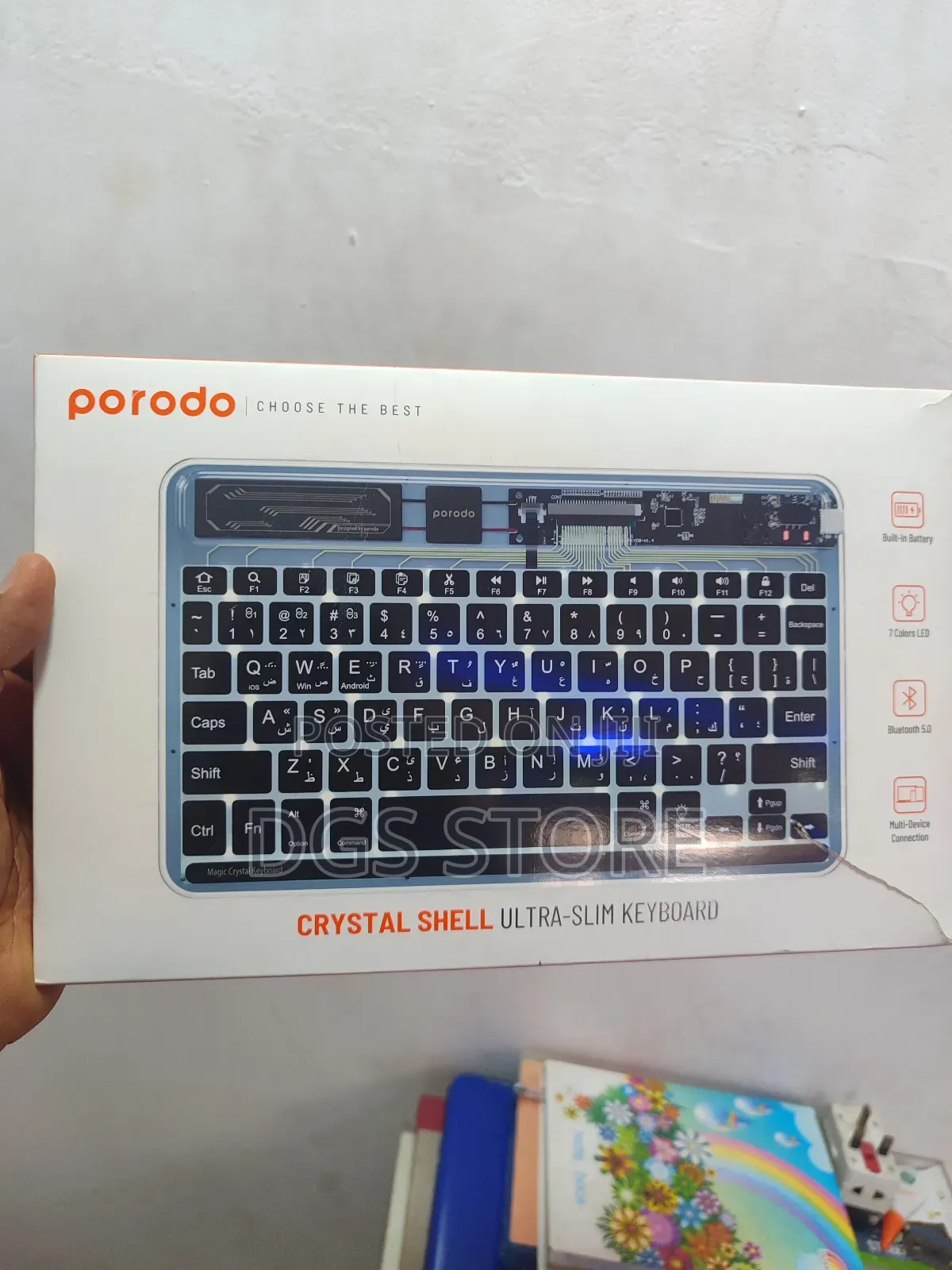 Porodo Crystal Shell Ultra Slim Wireless Keyboard