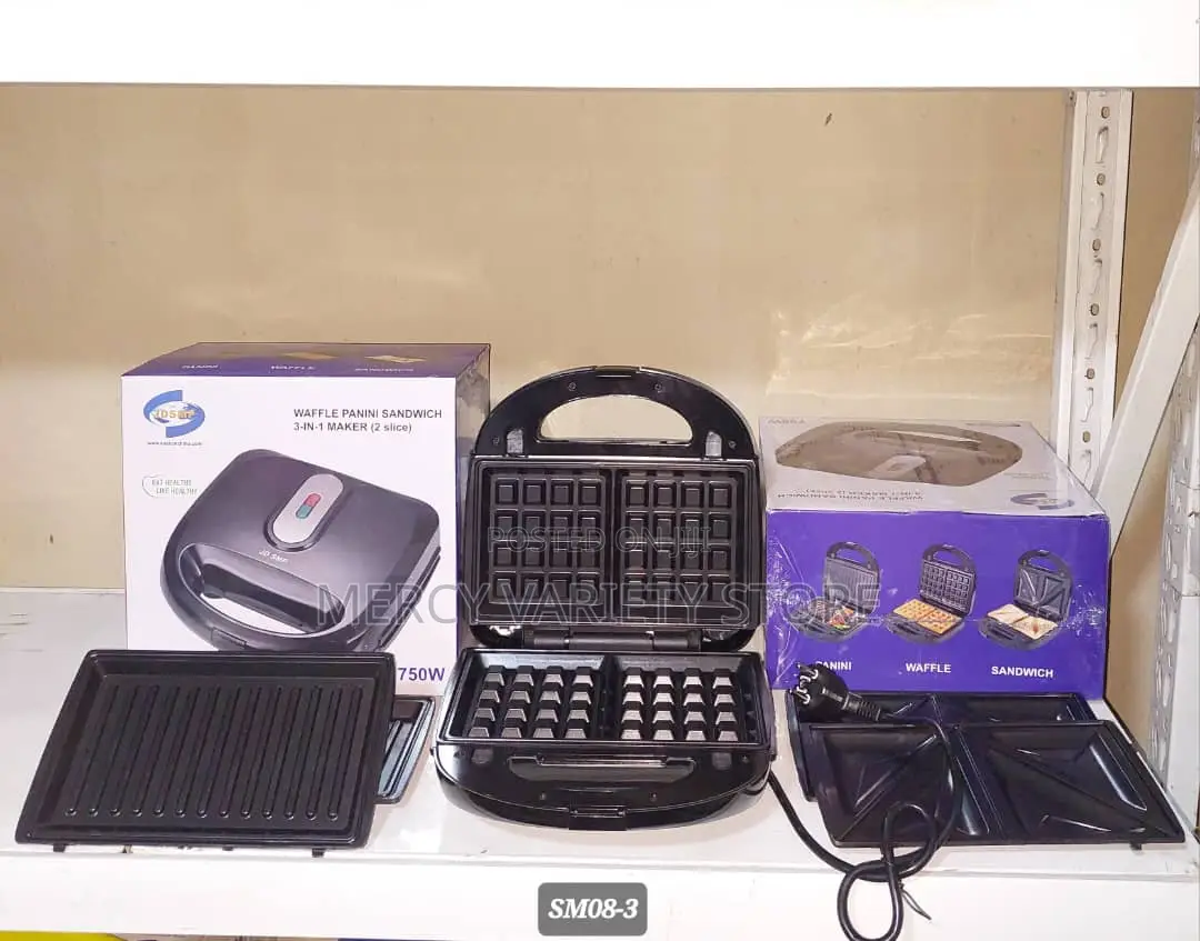3in1 Waffle, Panini, Sandwich Maker - 750W