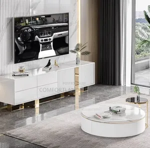 Contemporary Marble Tv Stand and Centre Table