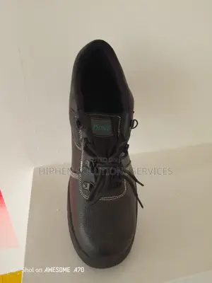 Black High Ankle Leather Safety Shoes