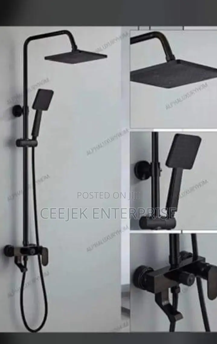 Black Standing Shower