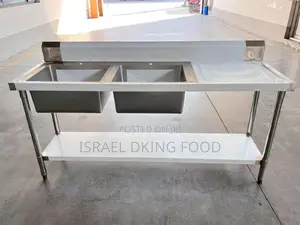 Industrial Foreign Stainless 5feet Double Sink With Side