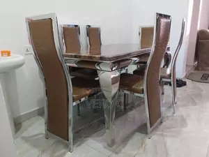 Quality Brand New Marble Top Dining Table and 6 Chairs