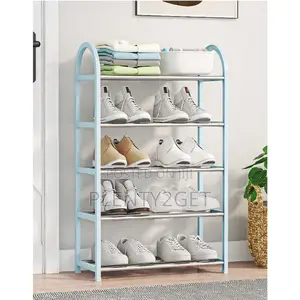 5-Layer Steel Pipe Shoe Rack (Space for 10 Pairs)
