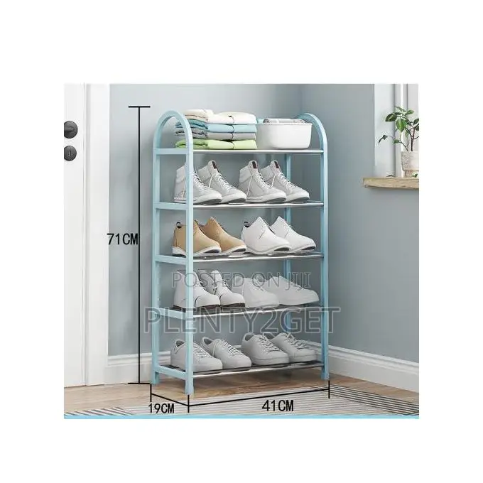 5-Layer Steel Pipe Shoe Rack (Space for 10 Pairs)