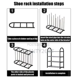 5-Layer Steel Pipe Shoe Rack (Space for 10 Pairs)