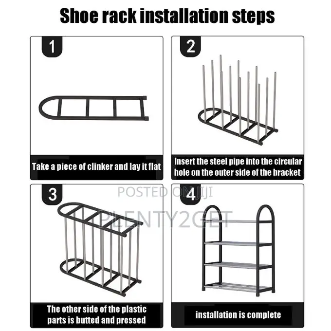 5-Layer Steel Pipe Shoe Rack (Space for 10 Pairs)