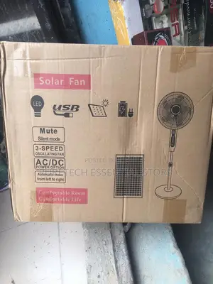 Solar Rechargeable Standing Fan 16inches With Panel