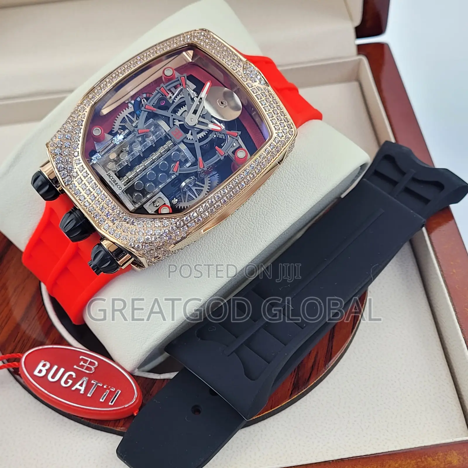 *Jacob Co Bugatti Full Head Stone With Extra Strap