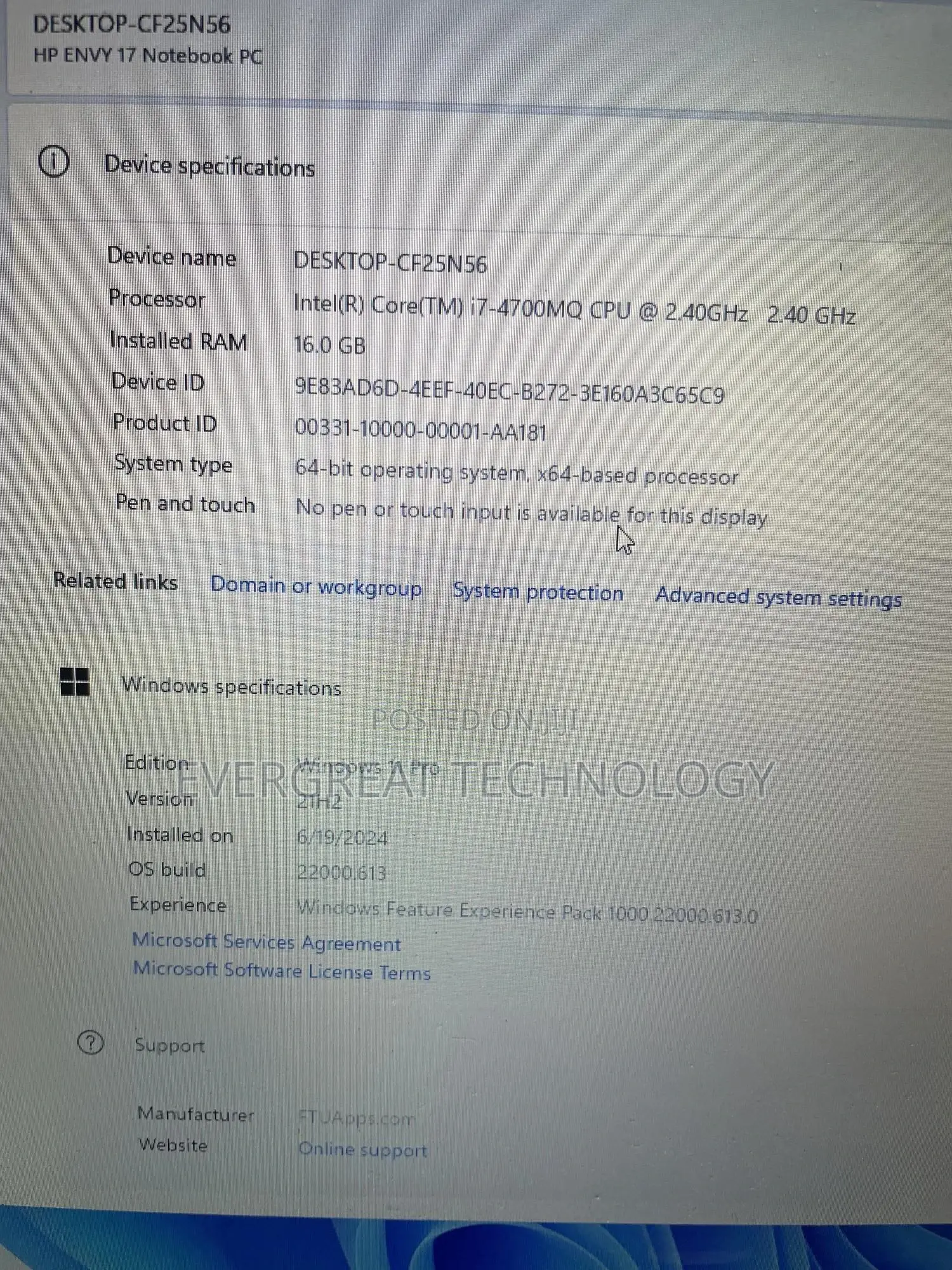 Laptop HP Envy 17 16GB Intel Core I7 HDD 1T