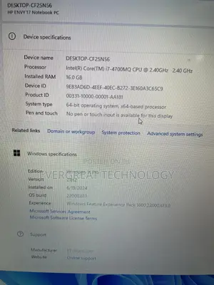 Laptop HP Envy 17 16GB Intel Core I7 HDD 1T