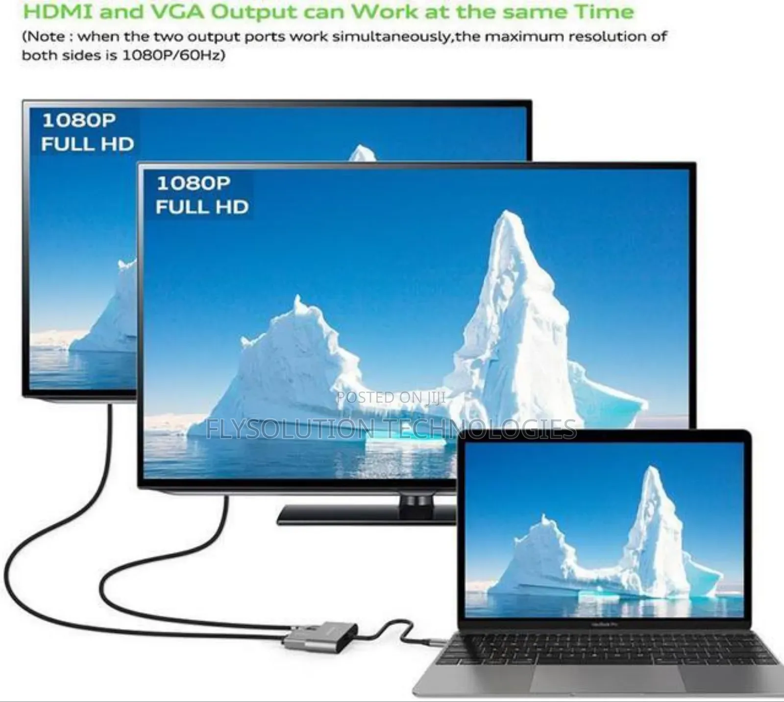 USB-C Type-C to HDMI VGA (Compatible Thunderbolt 3 Port)