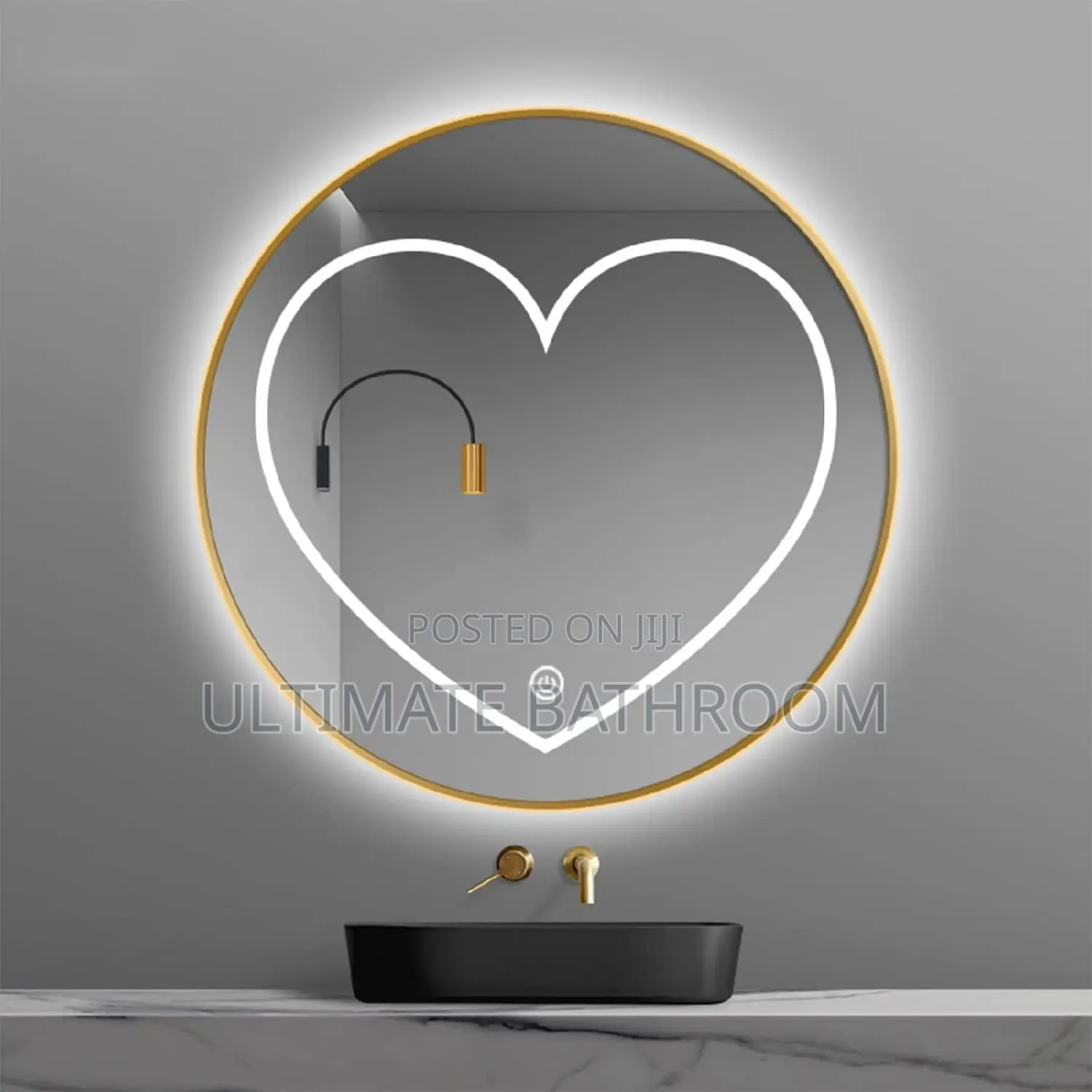 80x80cm Gold Frame Bluetooth Mirror