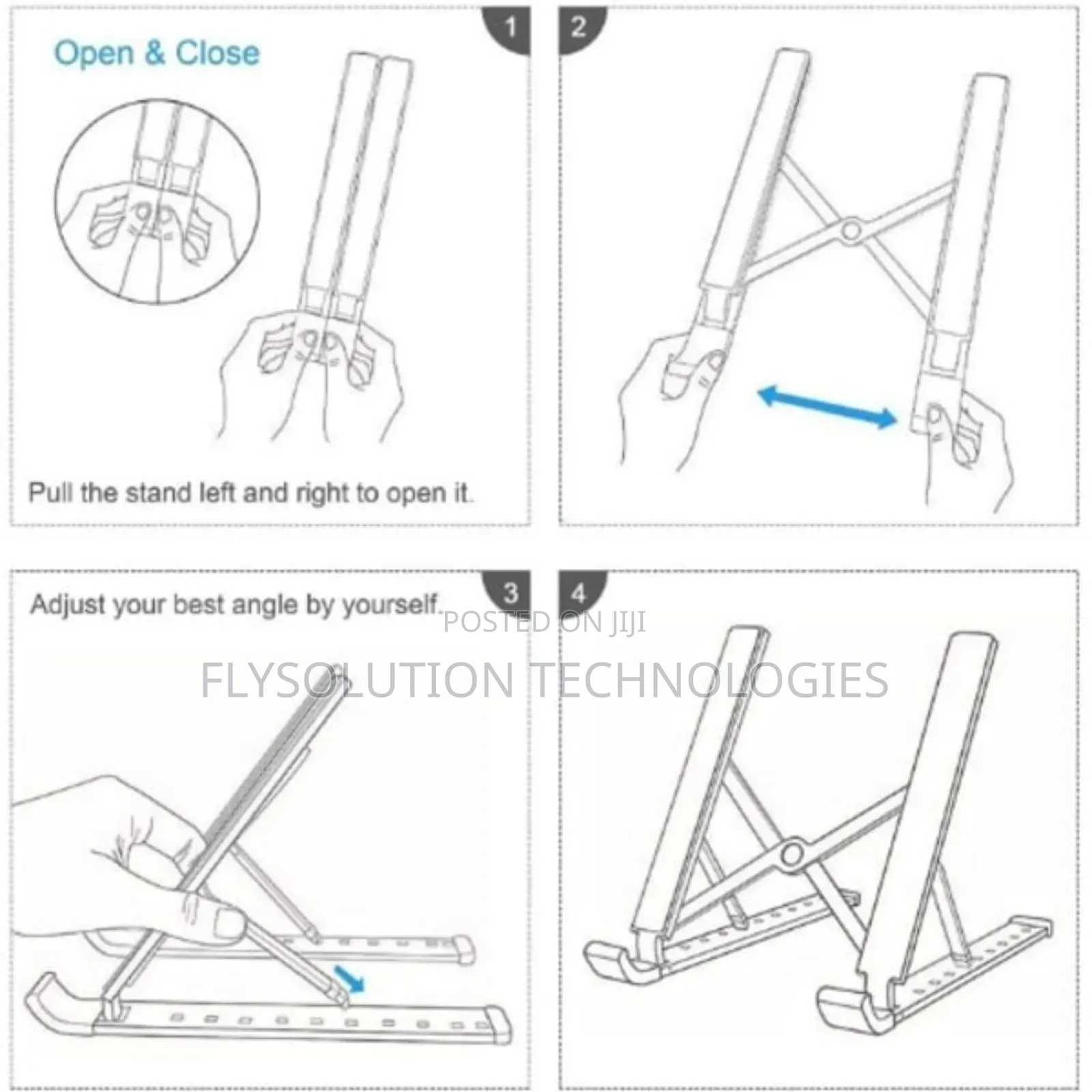Folding Storage Bracket Adjustable Laptop and Tablet Stand