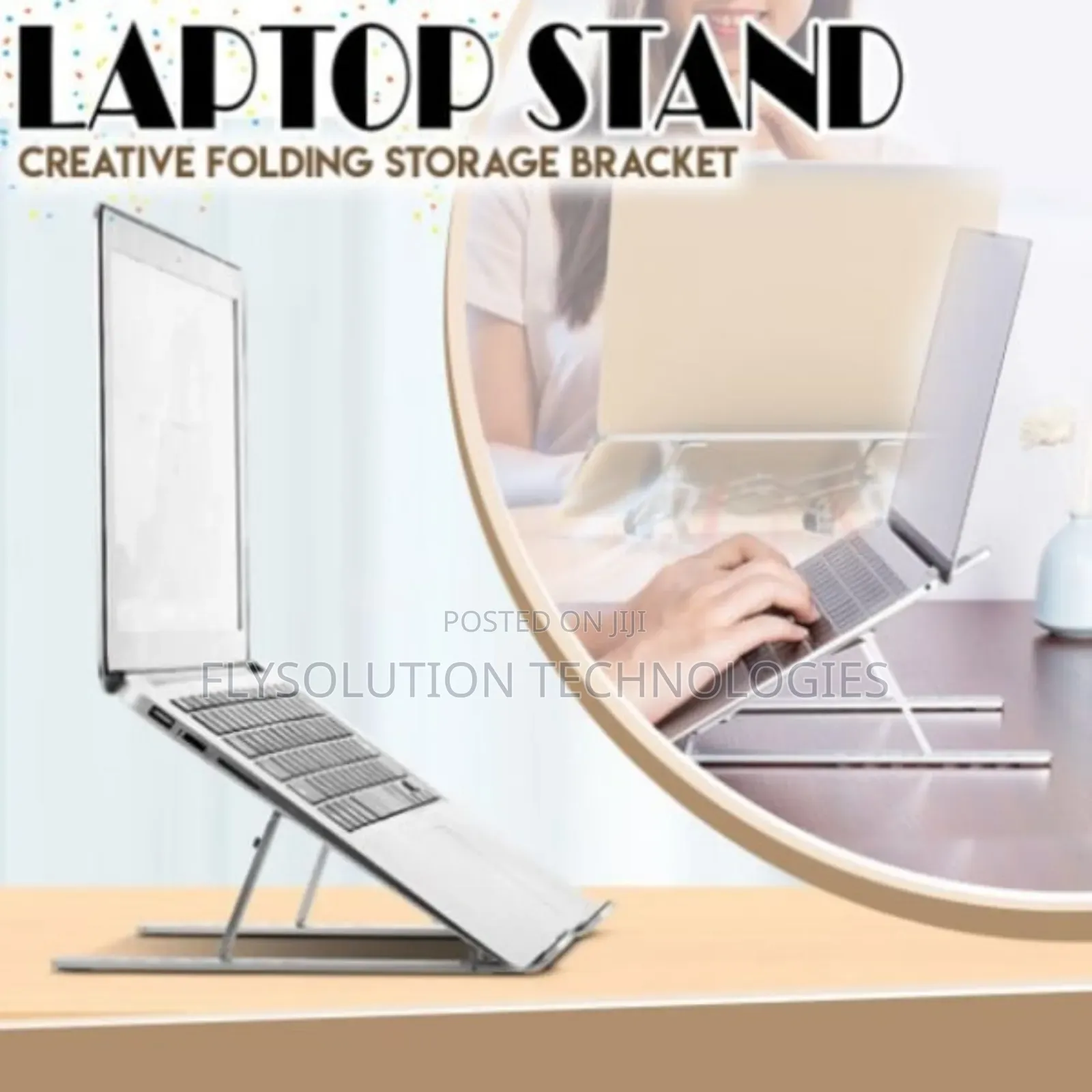 Folding Storage Bracket Adjustable Laptop and Tablet Stand