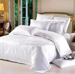 Bold Stripes White Bedsheet and Duvet Set