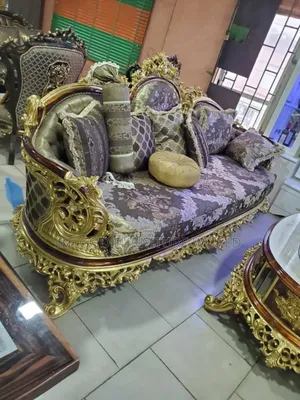 Complete Set of High Classic Turkish Royal Fabric Sofa Chair