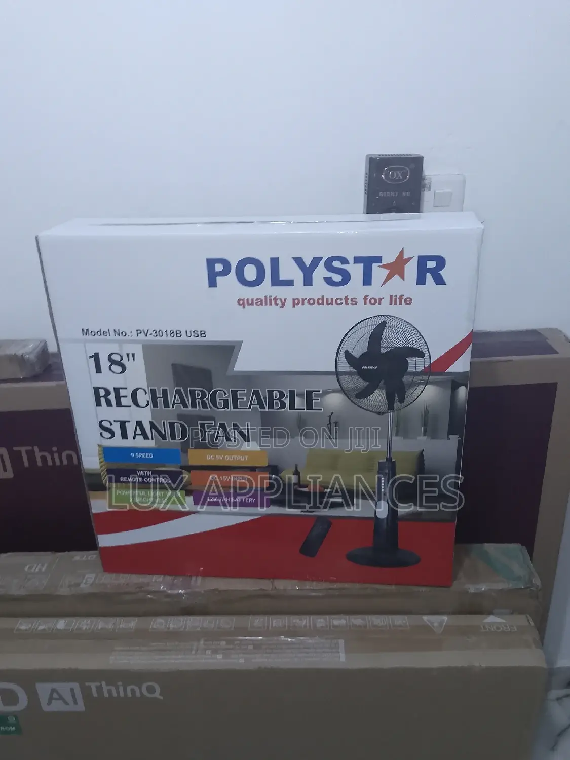 Powerful 9 Speed With Remote Control Polystar Standing Fan