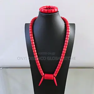 Igbo Traditional Wedding Necklace With Tusk and Hand Bead
