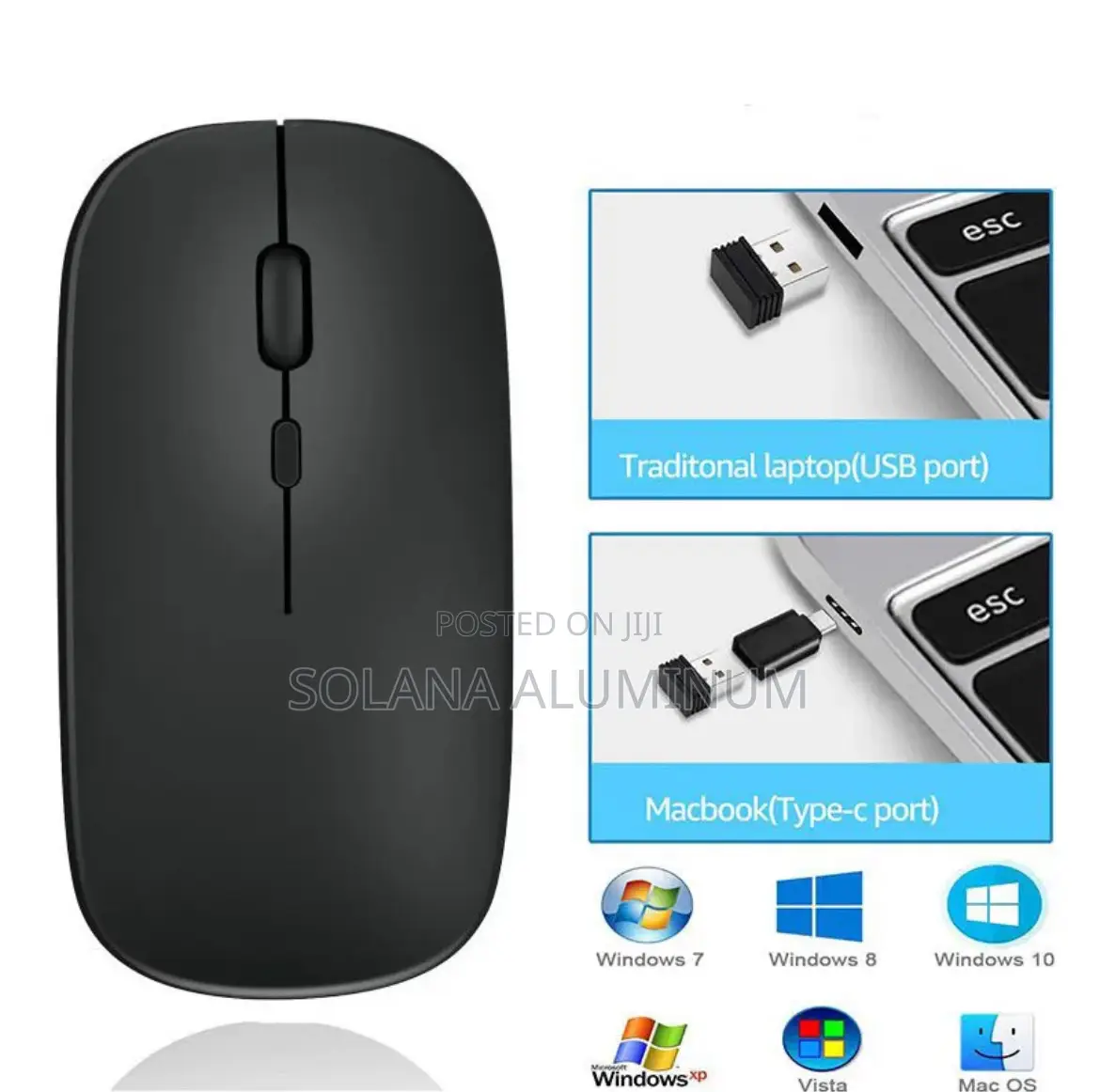 Portable 2.4ghz Bluetooth Wireless Mouse for PC Laptop