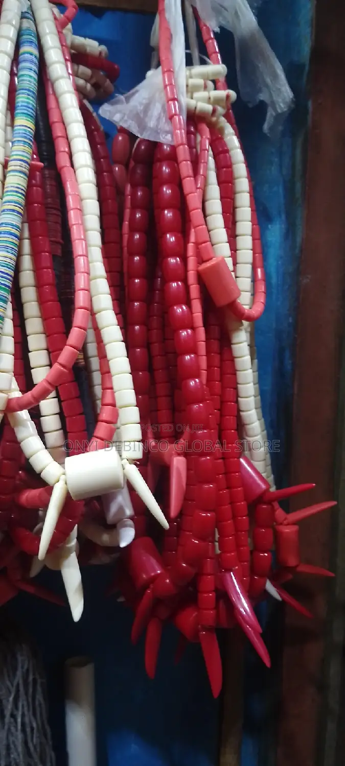 Igbo Traditional Wedding Necklace With Tusk and Hand Bead