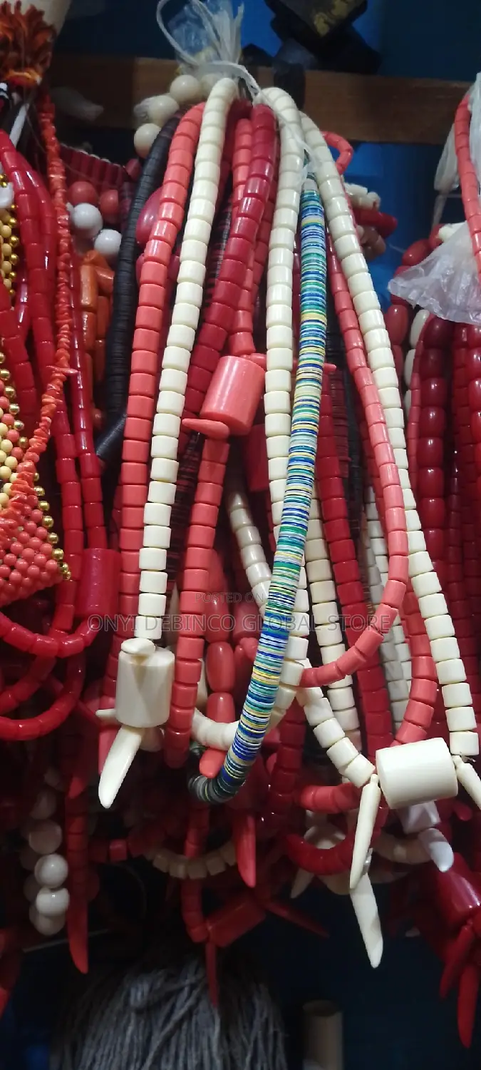 Igbo Traditional Wedding Necklace With Tusk and Hand Bead