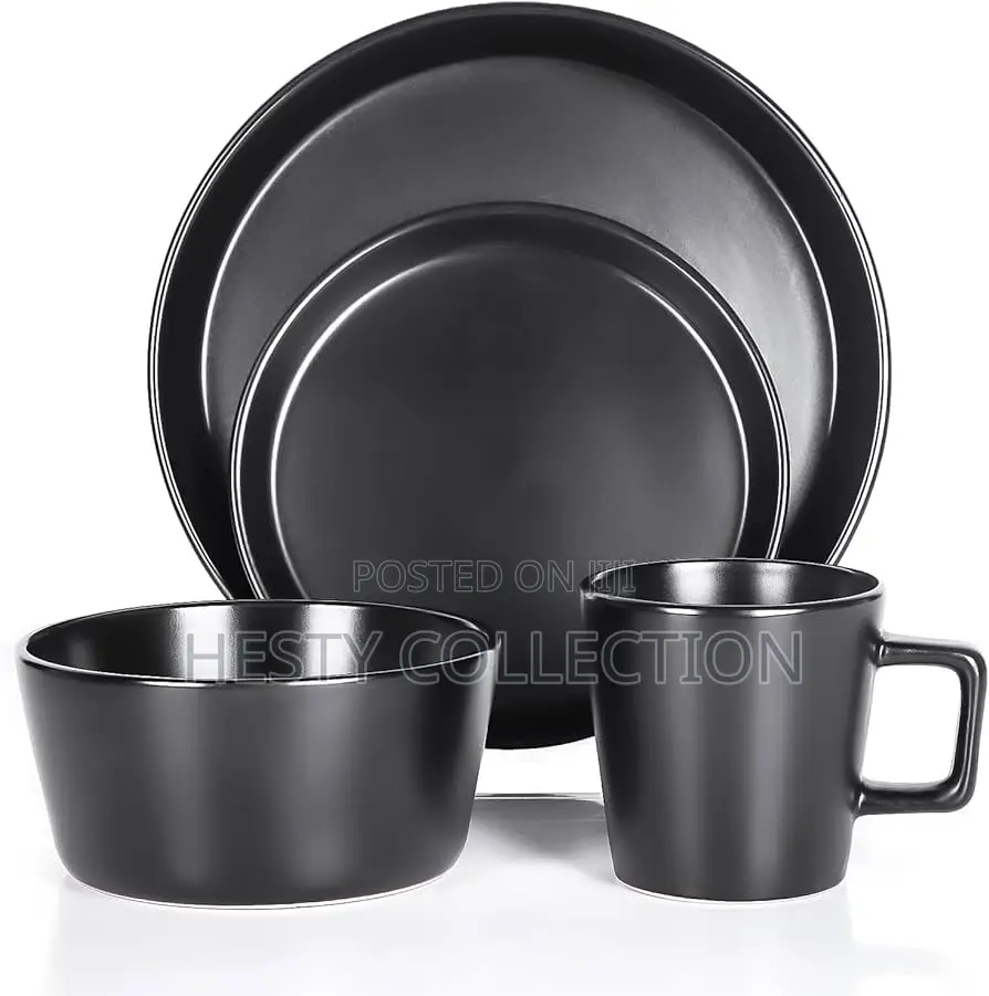 16 Pieces Stoneware Ceramics Dinner Set Plates Cups Bowl