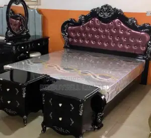 Royal Bed Frame With 2 Sides Drawers and a Dressing Mirror.