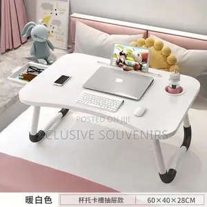 Foldable Laptop Table With Drawer and Accessories for Bed