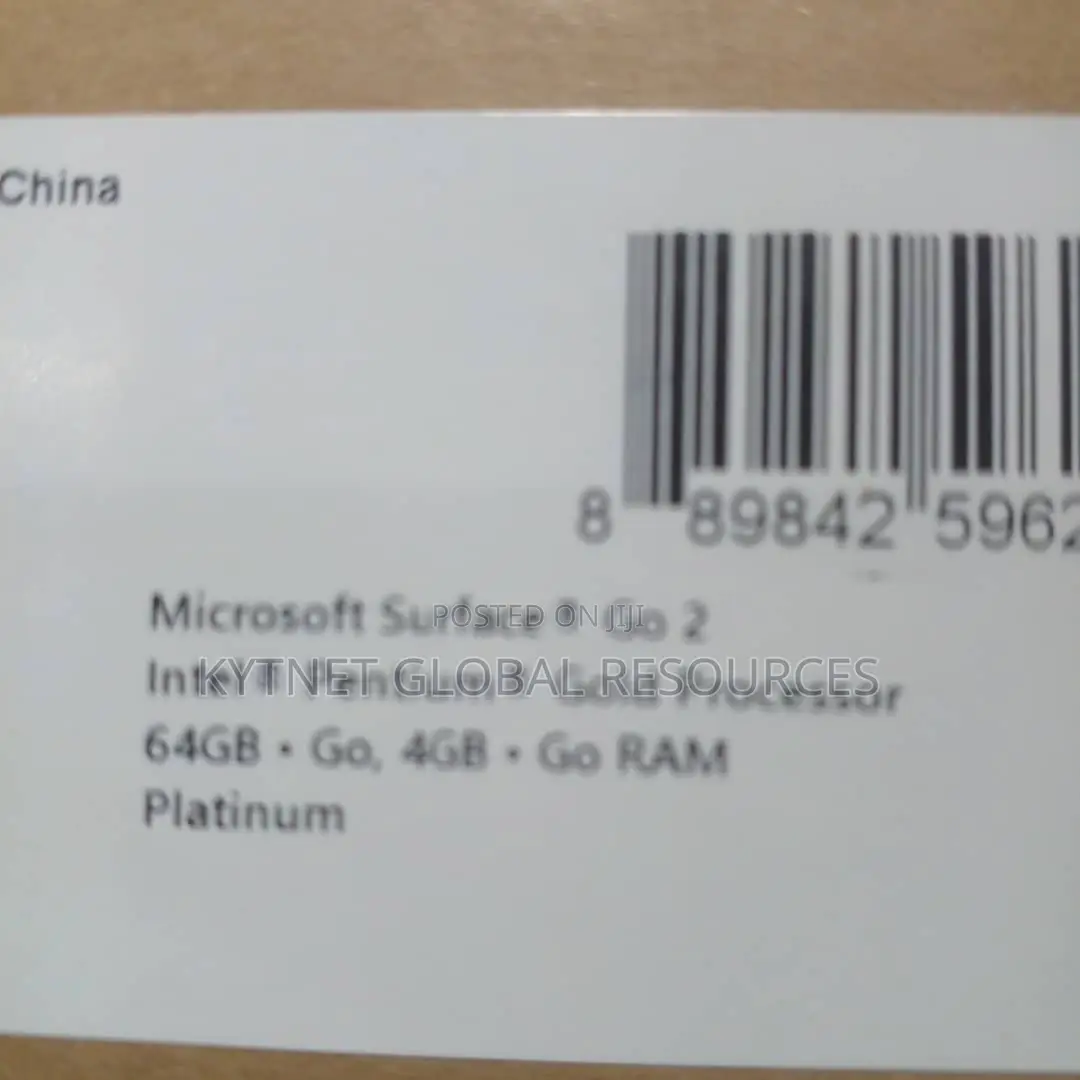 New Laptop Microsoft Surface Go 2 4GB SSD 60GB