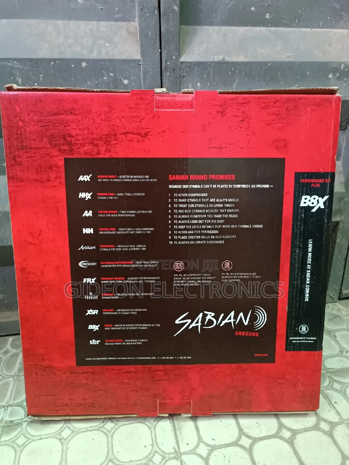 Sabian B8x Set of Cymbals Plate