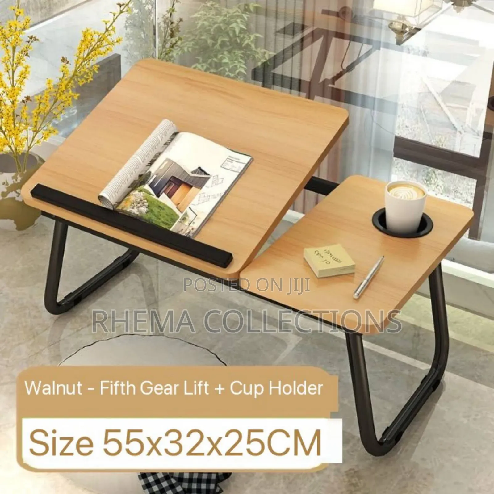 Removable Folding Reading Table/Desk With Cup Holder