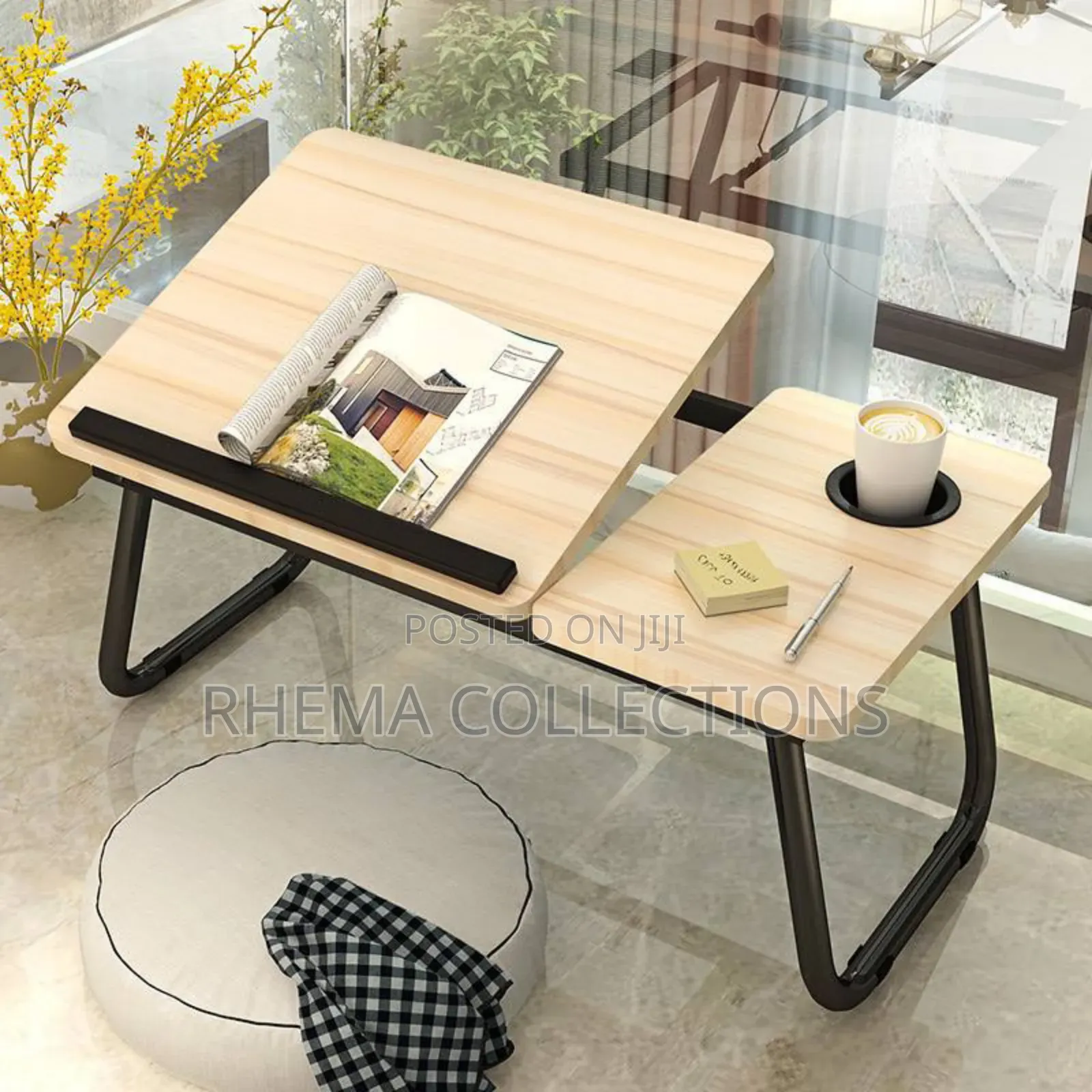 Removable Folding Reading Table/Desk With Cup Holder